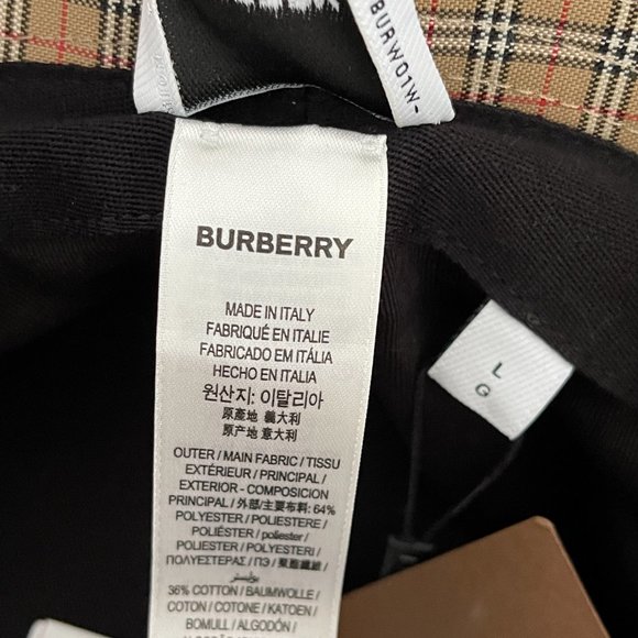 BURBERRY Cotton-blend Micro Check Bucket Hat In Traditional Burberry Pattern - Picture 9 of 16